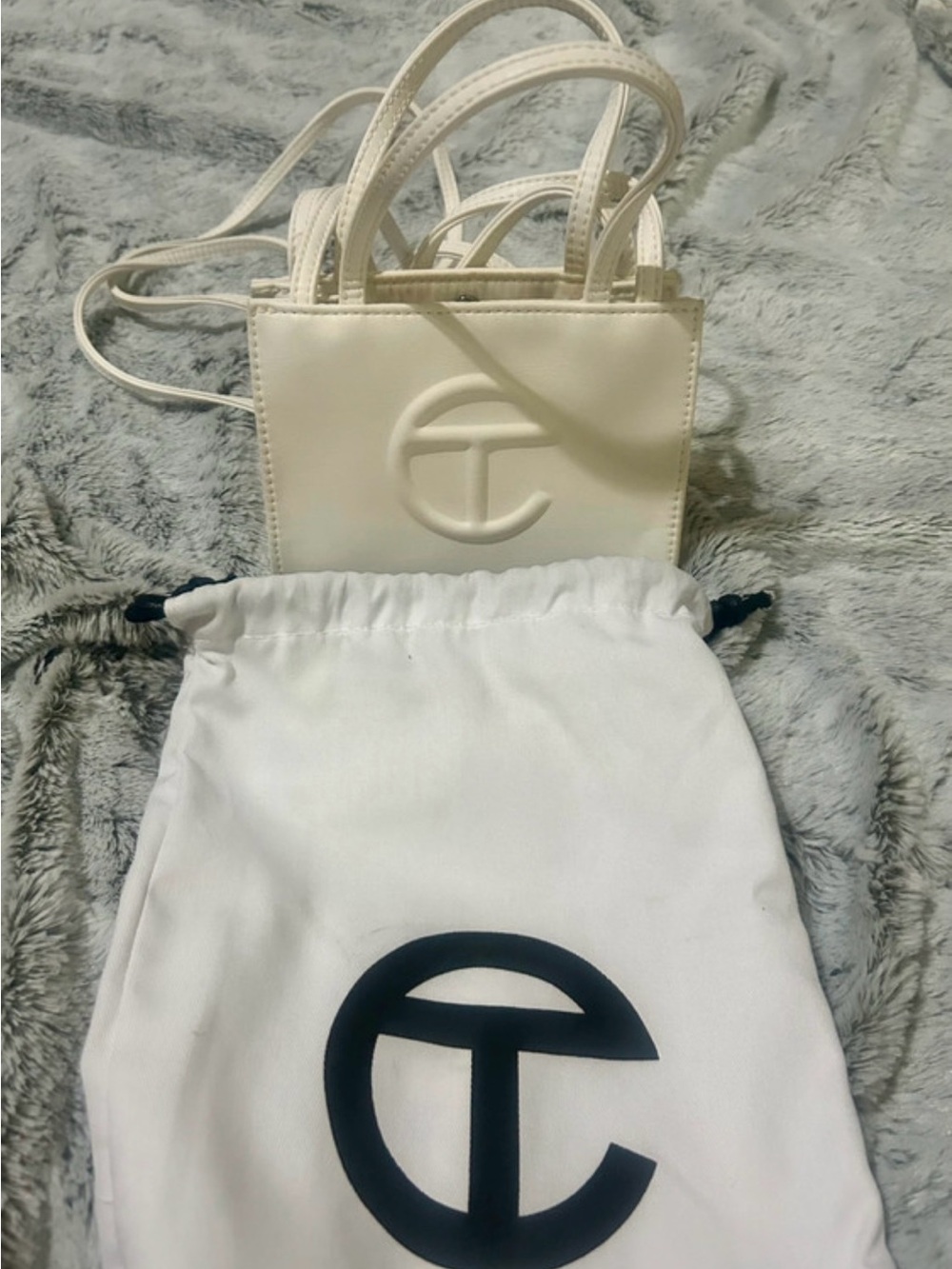 Telfar Cream Mini Shopping Bag Crossbody